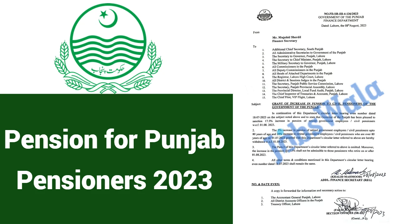 Increase Pension for Punjab Pensioners 2023