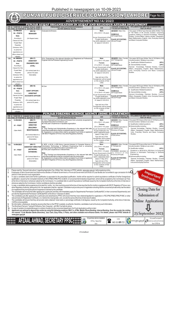 Assistant Accounts Officer BS-16 Post in PPSC 2023